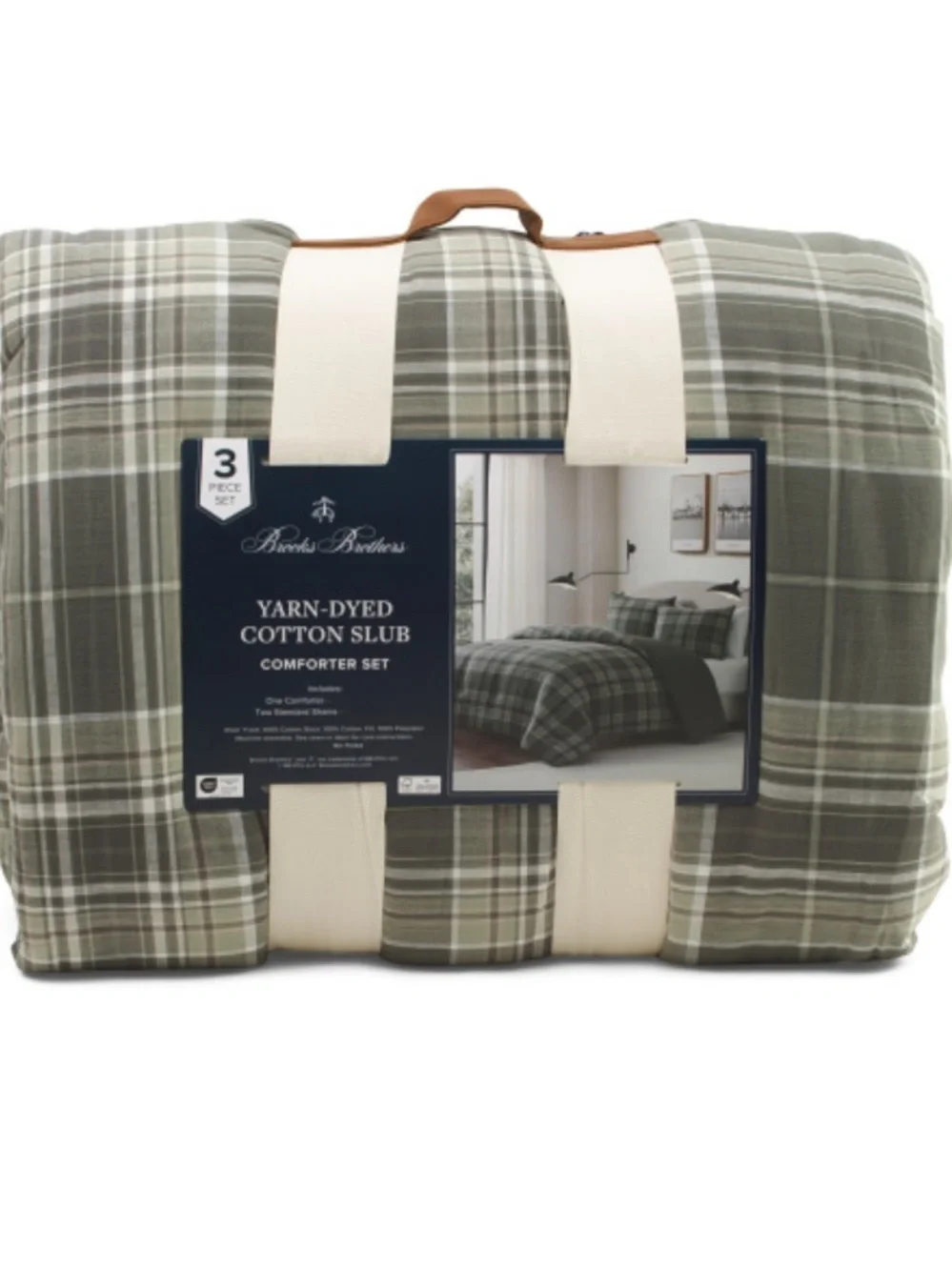 BROOKS BROTHERS 3pc Plaid comforter set